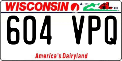 WI license plate 604VPQ