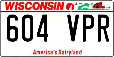 WI license plate 604VPR