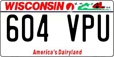 WI license plate 604VPU