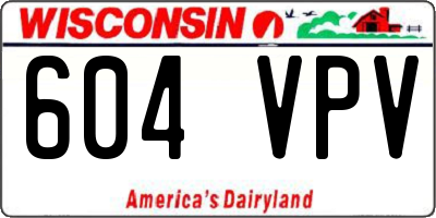 WI license plate 604VPV