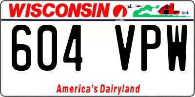 WI license plate 604VPW
