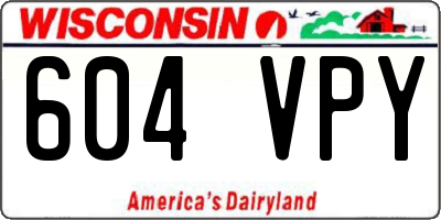 WI license plate 604VPY