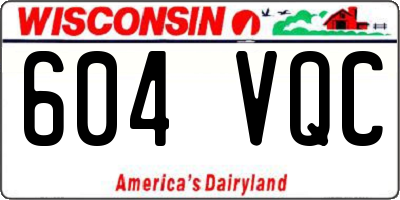 WI license plate 604VQC