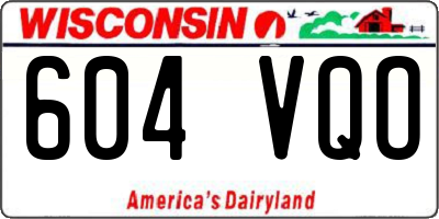 WI license plate 604VQO