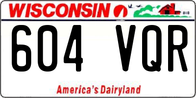 WI license plate 604VQR
