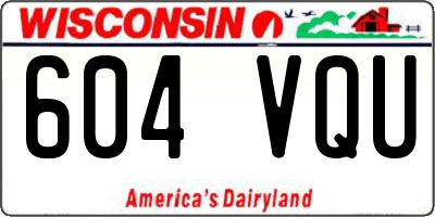 WI license plate 604VQU