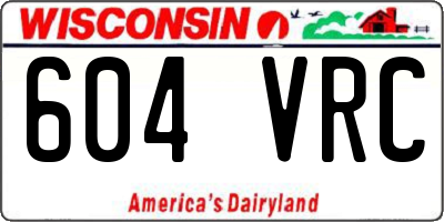 WI license plate 604VRC