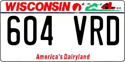 WI license plate 604VRD