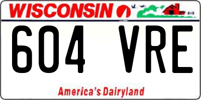 WI license plate 604VRE