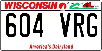 WI license plate 604VRG