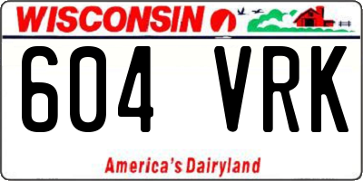 WI license plate 604VRK
