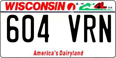 WI license plate 604VRN