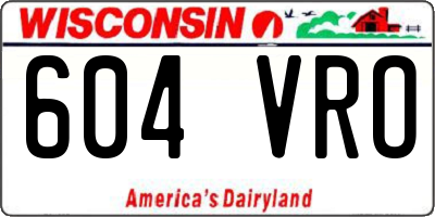 WI license plate 604VRO