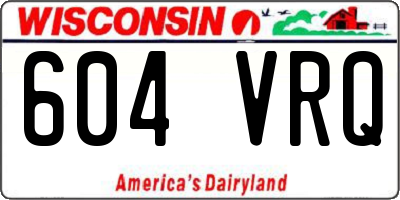 WI license plate 604VRQ