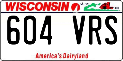 WI license plate 604VRS