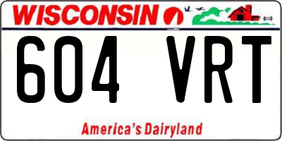 WI license plate 604VRT