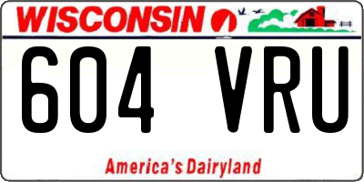 WI license plate 604VRU