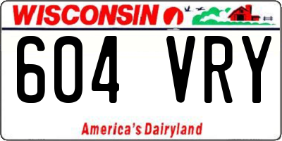 WI license plate 604VRY