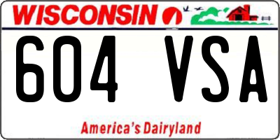 WI license plate 604VSA