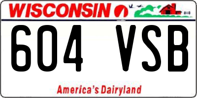 WI license plate 604VSB