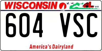 WI license plate 604VSC