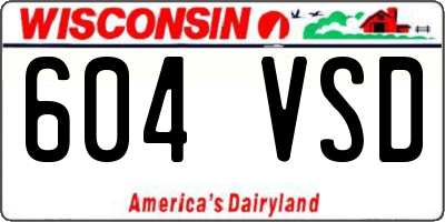 WI license plate 604VSD