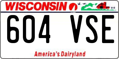 WI license plate 604VSE