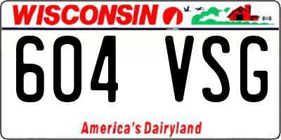 WI license plate 604VSG