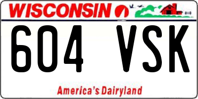 WI license plate 604VSK