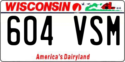 WI license plate 604VSM