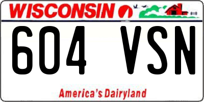 WI license plate 604VSN