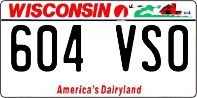 WI license plate 604VSO
