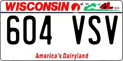 WI license plate 604VSV