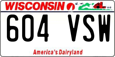 WI license plate 604VSW
