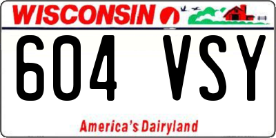 WI license plate 604VSY
