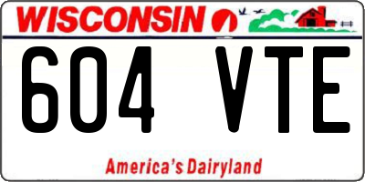 WI license plate 604VTE