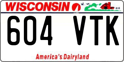WI license plate 604VTK