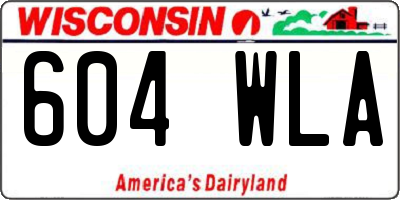 WI license plate 604WLA