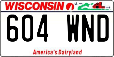 WI license plate 604WND
