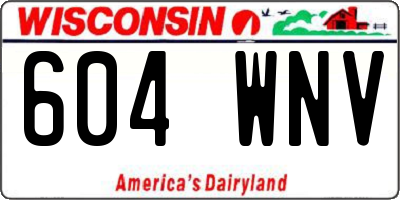 WI license plate 604WNV