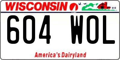 WI license plate 604WOL