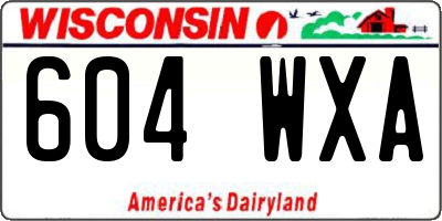 WI license plate 604WXA