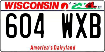 WI license plate 604WXB