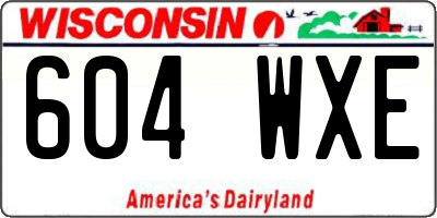 WI license plate 604WXE