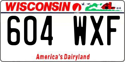 WI license plate 604WXF