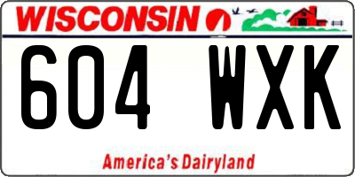 WI license plate 604WXK