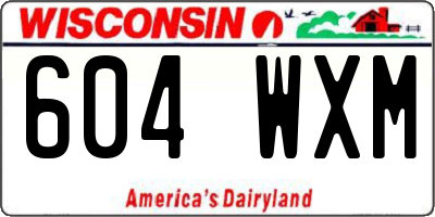 WI license plate 604WXM