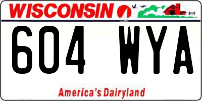 WI license plate 604WYA