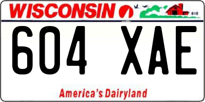 WI license plate 604XAE