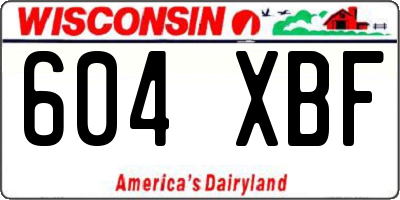 WI license plate 604XBF